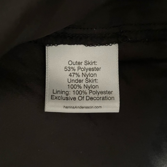 Hanna Andersson Twilight Black Organza Embroidered Skirt Sz 130 - Picture 6 of 6